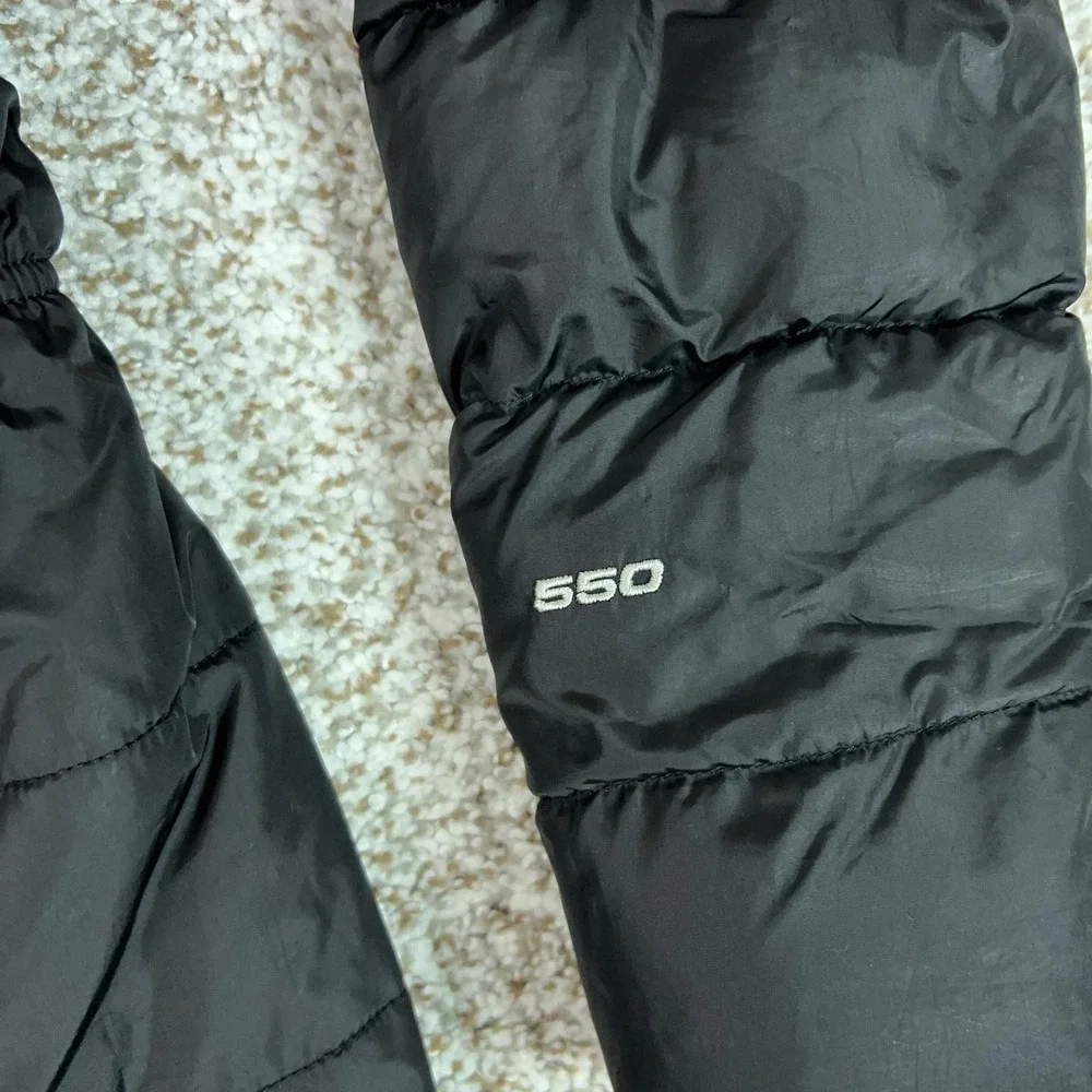 The North Face Puffer Coat Womens L Black Hooded 550 Down Long Warm Winter
